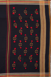 Black Handloom Bhujodi Cotton Saree 10076924