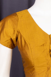 Mustard Yellow Kanjivaram Soft Silk Blouse 10076989