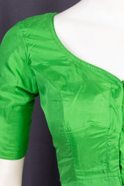 Leaf Green Kanjivaram Soft Silk Blouse 10076991