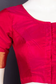 Hibiscus Pink Kanjivaram Soft Silk Blouse 10076992