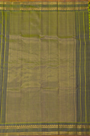 Olive Green Gadwal Kuttu Silk Saree With Temple Border 10077062