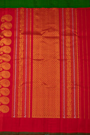 White Handloom Gadwal Kuttu Cotton Saree With Silk Zari Border 10077072