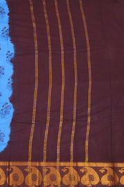 Blue Handcrafted Sungudi Cotton Saree With Paisley Border 10077129