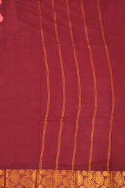 Pink Handcrafted Sungudi Cotton With Peacock Border Saree 10077130