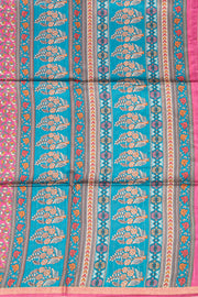 Pink Printed Semi Tussar Silk Saree 10077221