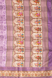 Purple Printed Semi Tussar Silk Saree 10077224