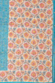 Blue Printed Semi Tussar Silk Saree 10077236