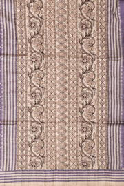 Lavender Printed Semi Tussar Silk Saree 10077237