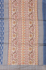 Light Blue Printed Semi Tussar Silk Saree 10077238