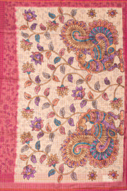 Pink Printed Semi Tussar Silk Saree 10077242
