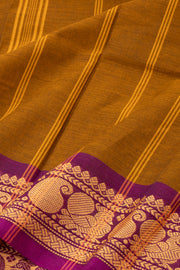 Brown Handloom Chettinad Cotton Saree 10077288