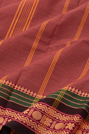 Rust Brown Handloom Chettinad Cotton Saree 10077293