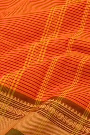 Orange Handloom Chettinad Cotton Saree 10077295
