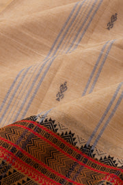 Beige Handloom Chettinad Cotton Saree 10077310