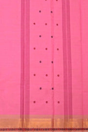 Baby Pink Handloom Chettinad Cotton Saree 10077314