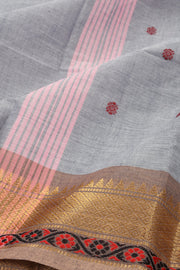 Grey Handloom Chettinad Cotton Saree 10077315