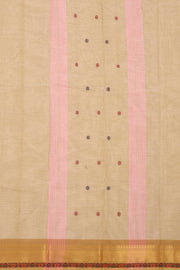 Light Beige Handloom Chettinad Cotton Saree 10077317