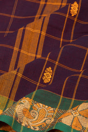 Brown Handloom Chettinad Cotton Saree 10077321
