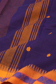 Blue Handloom Chettinad Cotton Saree 10077323