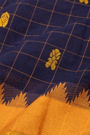 Blue Handloom Chettinad Cotton Saree 10077329