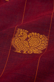 Maroon Handloom Chettinad Cotton Saree 10077332