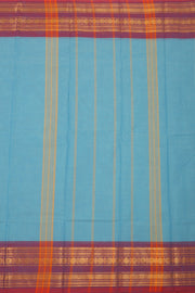 Sky Blue Handloom Chettinad Cotton Saree 10077334