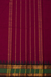 Burgundy Handloom Chettinad Cotton Saree 10077336