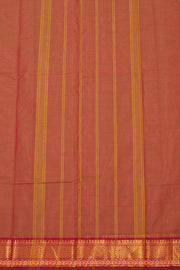 Dusty Brown Handloom Chettinad Cotton Saree 10077343