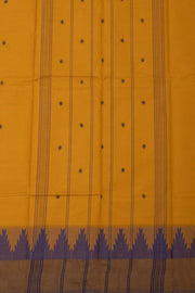Mustard yellow Handloom Chettinad Cotton Saree 10077352