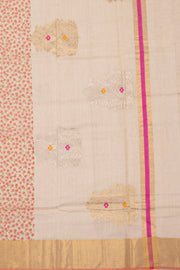 Pink Chanderi Printed Silk Cotton Saree With Floral Motifs 10077363