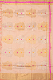 Pink Chanderi Printed Silk Cotton Saree 10077365
