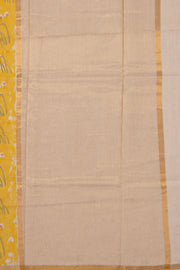 Lime Yellow Chanderi Printed Silk Cotton Saree 10077382
