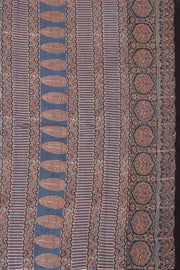 Blue Ajrakh Printed Mulmul Cotton Saree 10077405