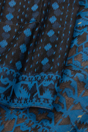Blue Handloom Jamdani Cotton Saree 10077530