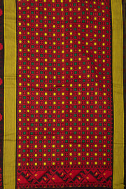 Red Handloom Jamdani Cotton Saree 10077541