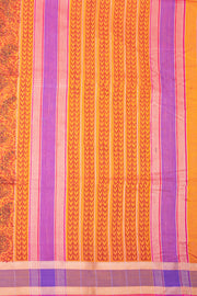 Orange Maheshwari Silk Cotton Saree 10077554