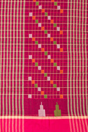 Pink Bengal Handwoven Cotton Saree 10077688
