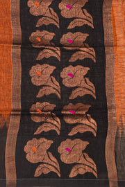 Brown Bengal Handwoven Cotton Saree 10077694
