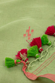 Green Bengal Handwoven Cotton Saree 10077707