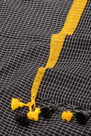 Black Bengal Handwoven Cotton Saree  10077709