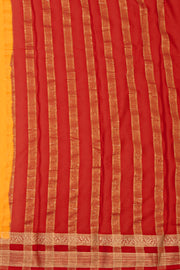 Bright Yellow Mysore Semi Crepe Silk Saree 10077800