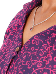 Purple Hand block Printed Women Sleevless Shirt 10077197