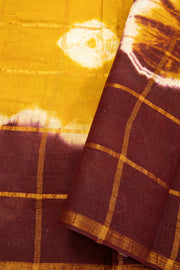 Mustard Yellow Sungudi Cotton Saree 10078011
