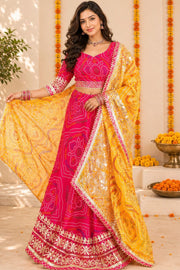 Pink Handcrafted Kota Doria Cotton Lehenga 10064752