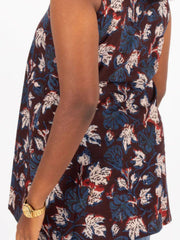 Maroon Jahota Hand Block Printed Women Sleevless Shirt 10077193