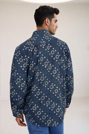 Green Full Sleeve Jahota Printed Cotton Mens Shirt 10073160