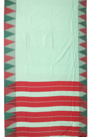 Light Mint Green Kanjivaram Vegan Silk Saree with Temple Border 10077947