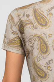 Beige Hand Block Vanaspathi Printed Cotton Blouse 10074479