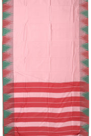 Pastel Pink Kanjivaram Vegan Silk Saree with Temple Border 10077946