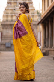 Byzantine Purple Pure Zari Korvai Kanjivaram Silk Saree 10063072
